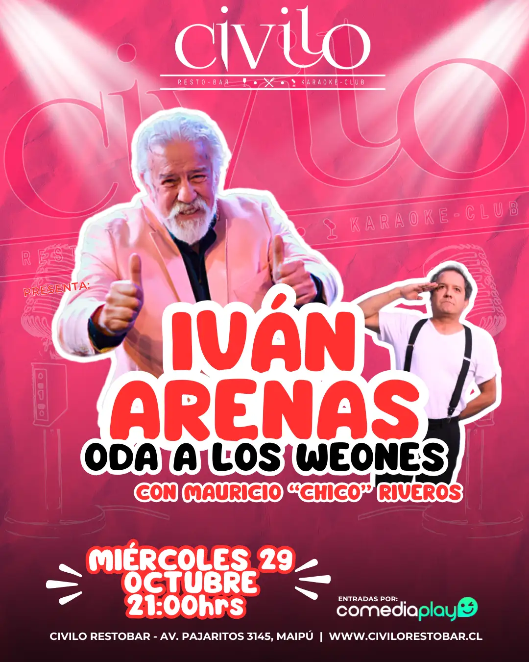 Iván Arenas en Civilo Bar (Maipú), Miércoles 29 de octubre
