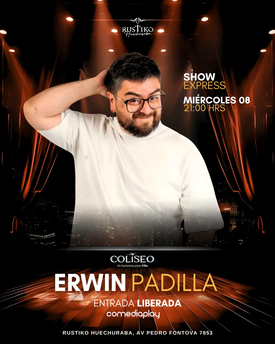 Erwin Padilla en Rustiko, Miércoles 8 de Octubre