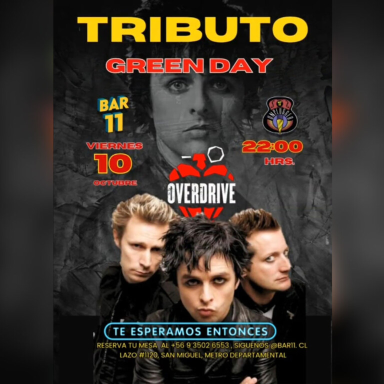 Tributo Green Day Unplugged en Bar 11, Viernes 10 de Octubre