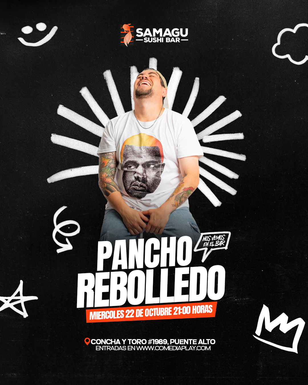 Pancho Rebolledo en Samagu, Miércoles 22 de Octubre