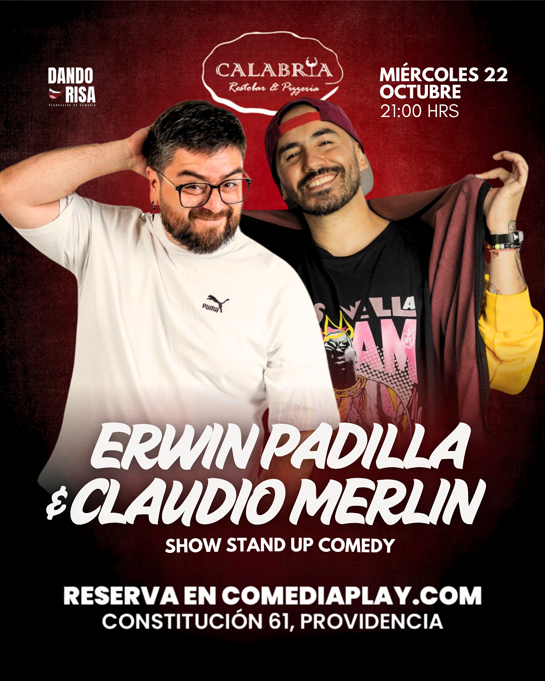 Erwin Padilla y Claudio Merlin en Calabria, Miércoles 22 de Octubre