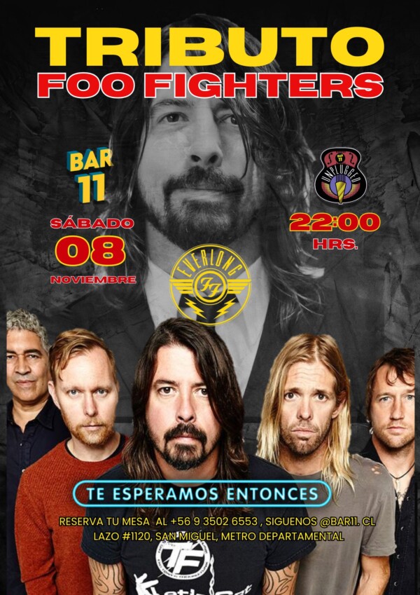Tributo Foo Figthers Unplugged en Bar 11, Sábado 08 de Octubre