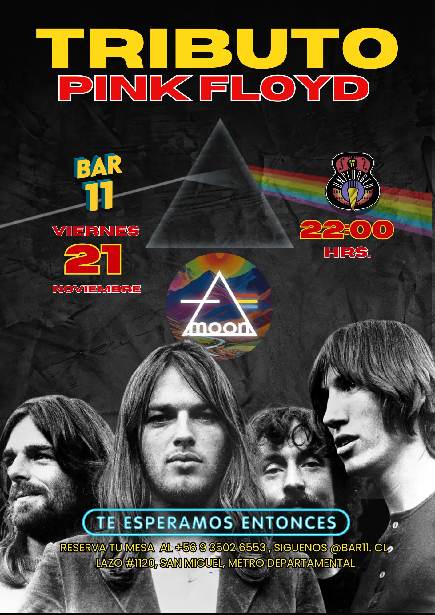 Tributo Pink Floyd Unplugged en Bar 11, Viernes 21 de Noviembre