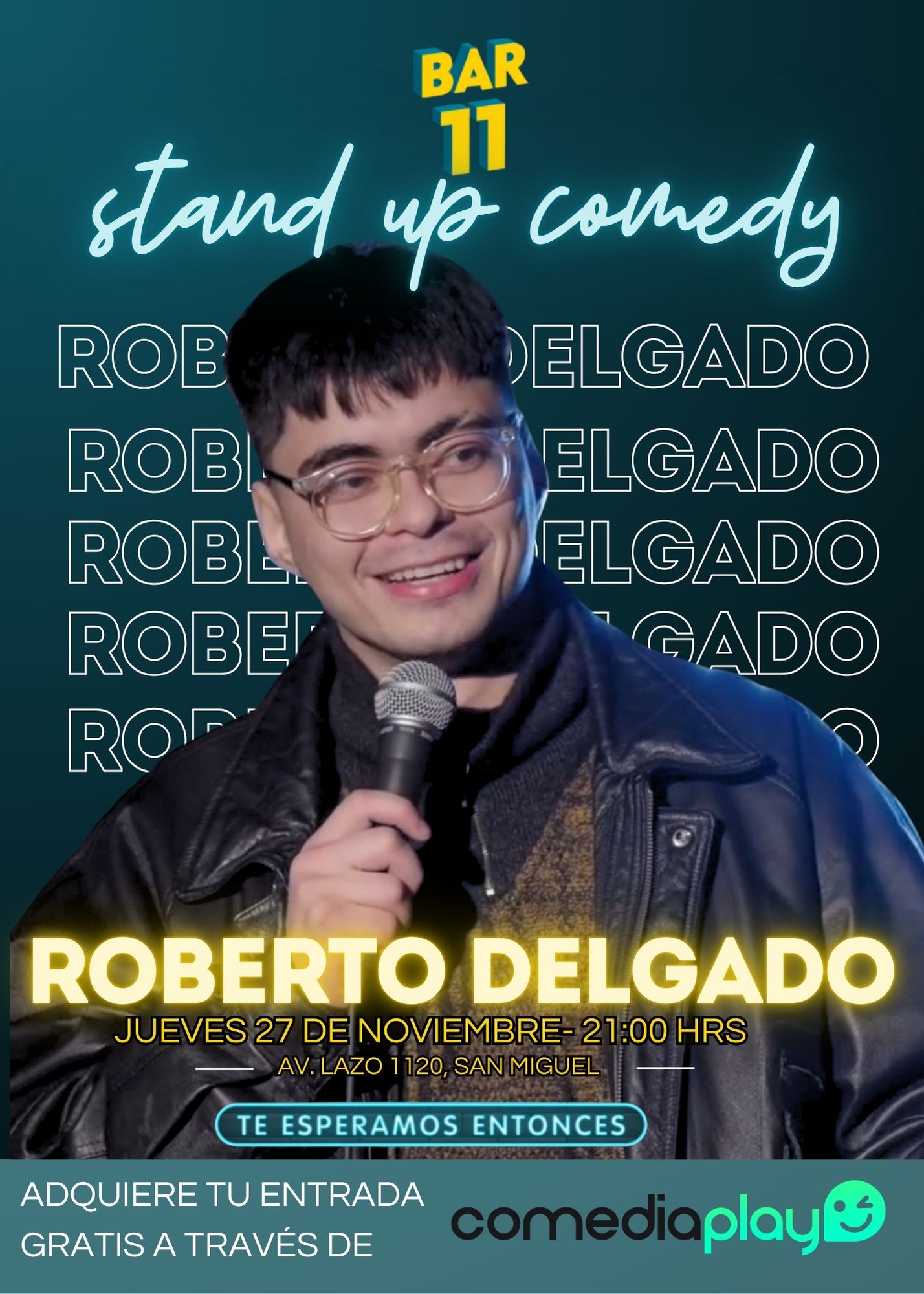 Roberto Delgado en Bar 11, Jueves 27 de Noviembre