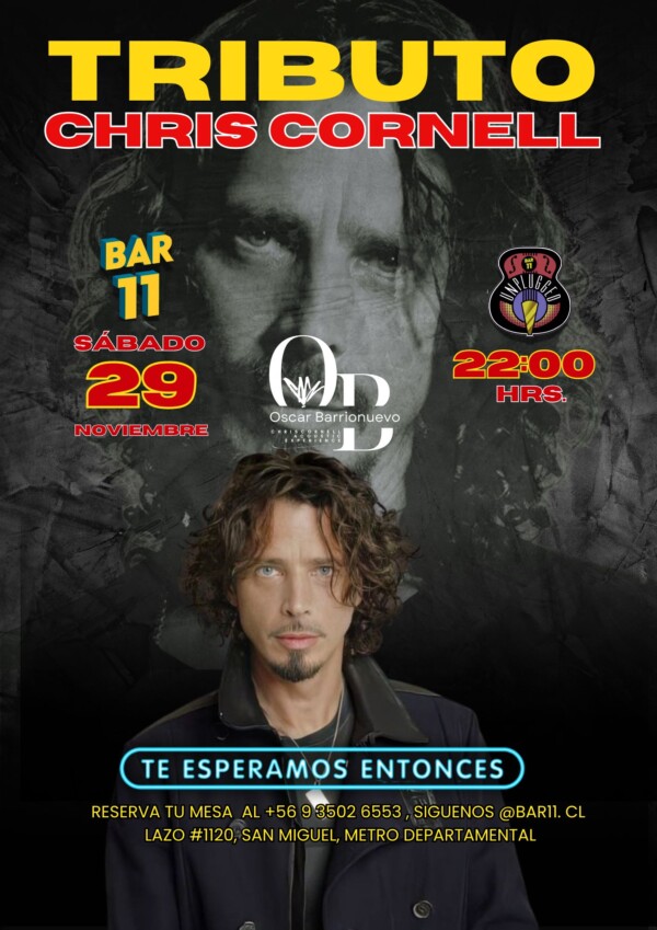 Tributo Chris Cornell en Bar 11, Sábado 29 de Noviembre