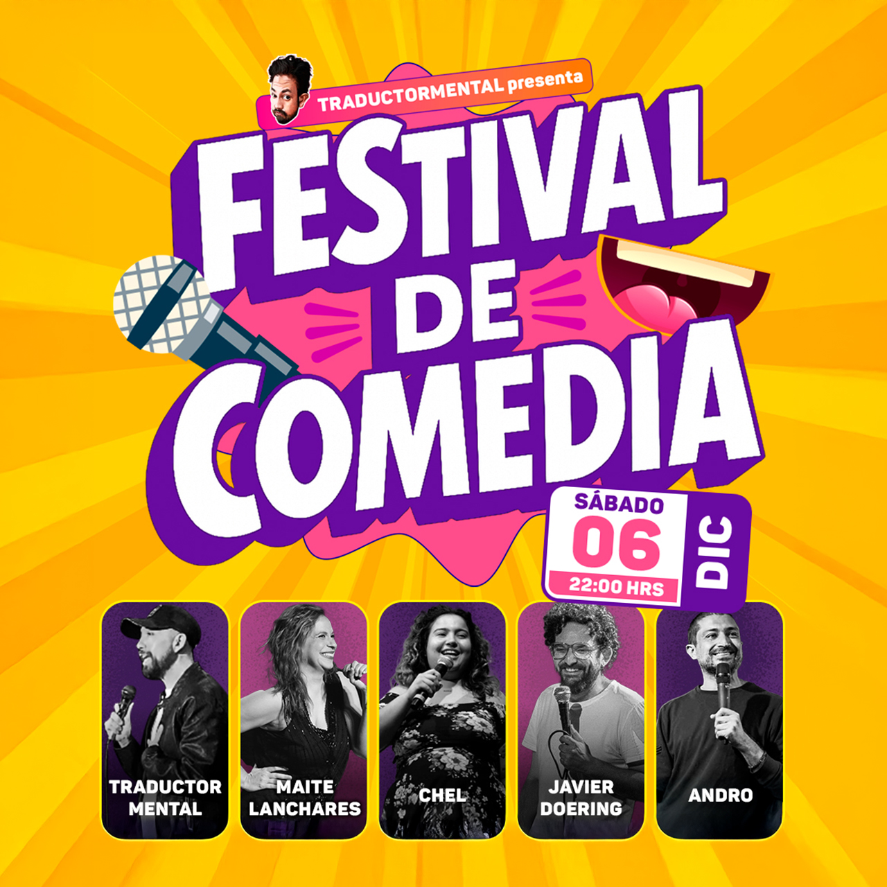 Festival de Comedia, Sábado 6 de diciembre