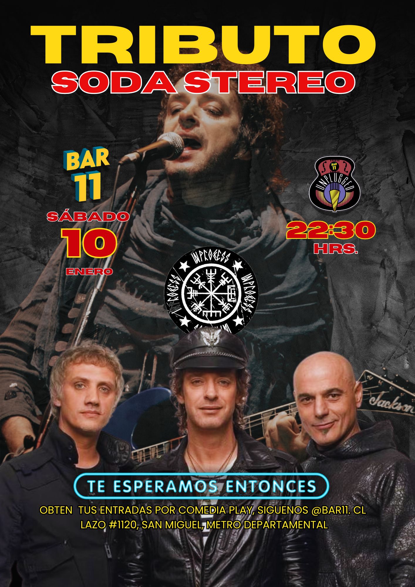 Tributo Soda Stereo Unplugged en Bar 11, Sábado 10 de Enero
