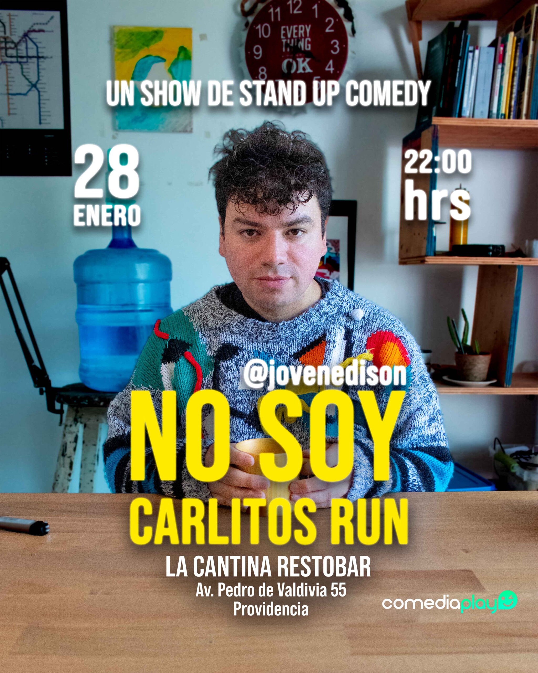 Edison Roa presenta No soy Carlitos Run – La Cantina Restobar – MIÉRCOLES 28 ENERO