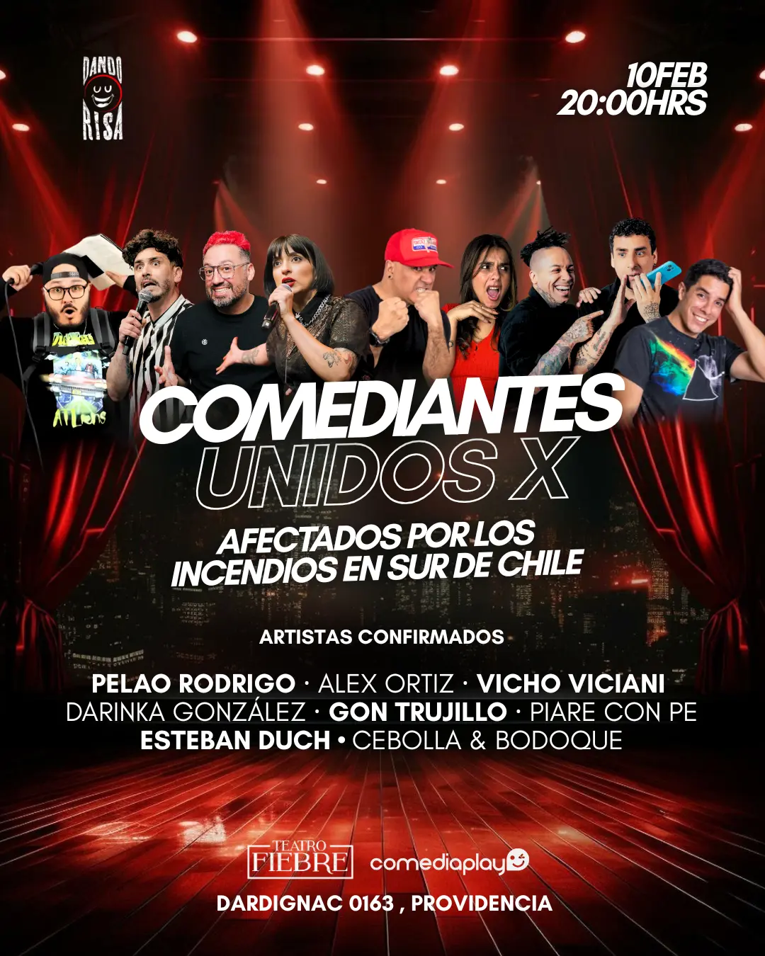 Comediantes Unidos X los afectados, Martes 10 de Febrero