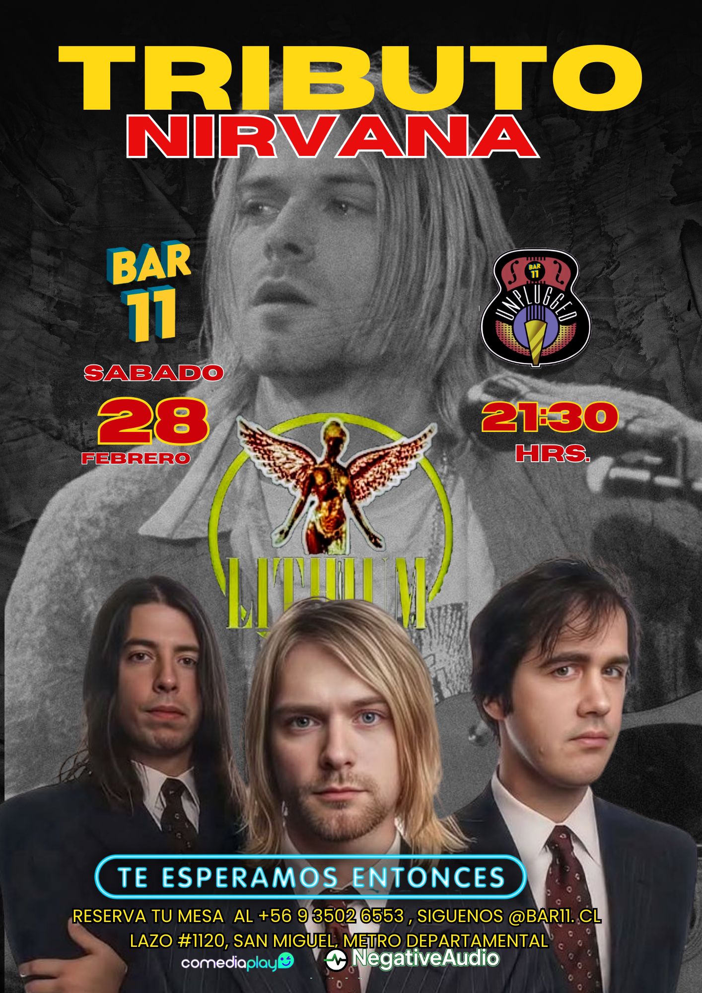 Tributo Nirvana en Bar 11, Sábado 28 de Febrero